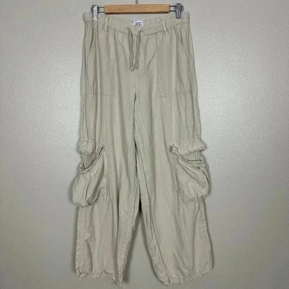 BDG Urban Outfitters Lightweight Cargo Pants Baggy Tan Women's Size Large - Picture 3 of 5